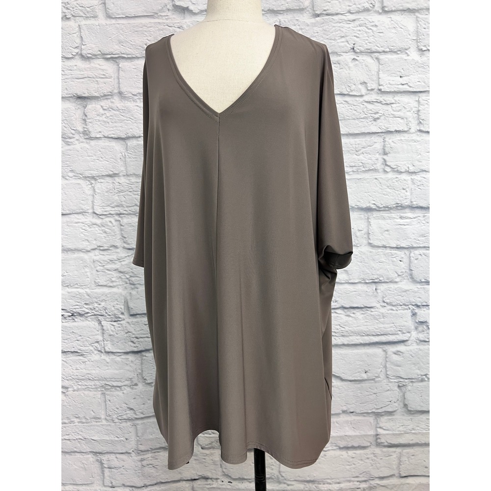Sympli Tunic Top Womens 16 Taupe Brown Excellent V-Neck Dolman Sleeve Tunic